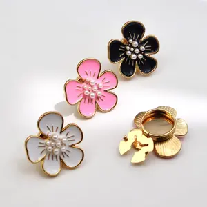 Button cover, shirt cufflinks, cuff petal oil-drip rhinestone accessories, diamond-embellished button sets