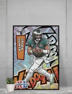 Jalen Hurts Super Bowl Kaboom 12x17 Poster Philadelphia Eagles