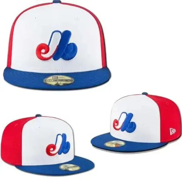 New Era 59FIFTY Montreal Expos Cooperstown Cap – White Crown Red & Blue Fitted Hat with Retro “M” Logo
