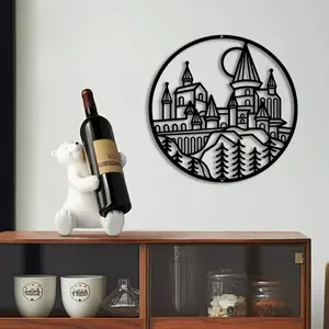 1pc Fairytale Castle Metal Wall Art, Fairytale Castle Statue Mural, Perfect for Storybook Room, Princess Den, Whimsical Wall Decor, Disney Day Decor, Ideal Gift for Fairy Tale Writers,Perfect For Halloween/Christmas/Easter decor.