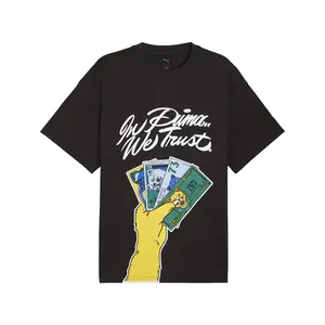 PUMA Mens Commissioner Dylan Graphic Crew Neck Short Sleeve Casual Tops Casual - Black