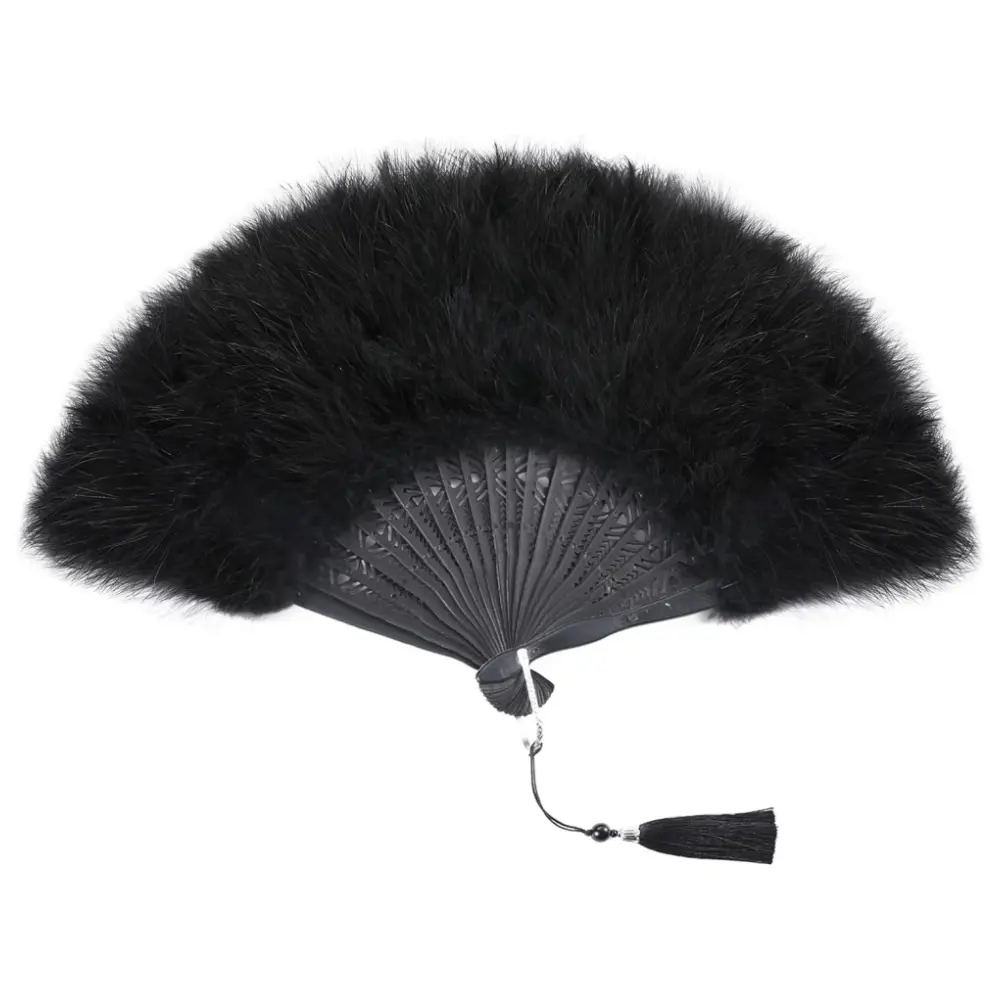 1PCS Elegant Artificial Feather Fans Suitable for Costumes, Dance, Themed Parties & Weddings - Hand Fan Foldable - Use, Feather Extensions for Performances & Events