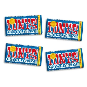 Chocolonely 70% Dark Chocolate Bar Dark Belgium Chocolate, No Artificial Flavoring, Fairtrade B Corp Certified 6.35 Oz, 4 Bars