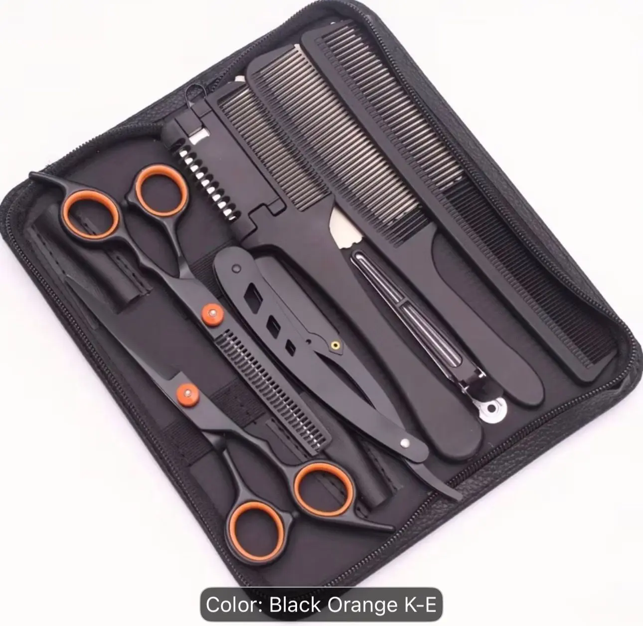 Professional 6" Japanese Steel Hair Scissors Set - 3pcs Texturizing Kit with Thinning Shears, Razor Comb & Detangling Apple Comb for Salon/ Home Use