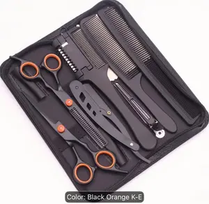 Professional 6" Japanese Steel Hair Scissors Set - 3pcs Texturizing Kit with Thinning Shears, Razor Comb & Detangling Apple Comb for Salon/ Home Use