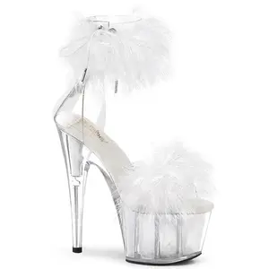 Pleaser Adore-724F Women's Stylish High-Heel Platform Lace Sandals, White Footwear Shoe