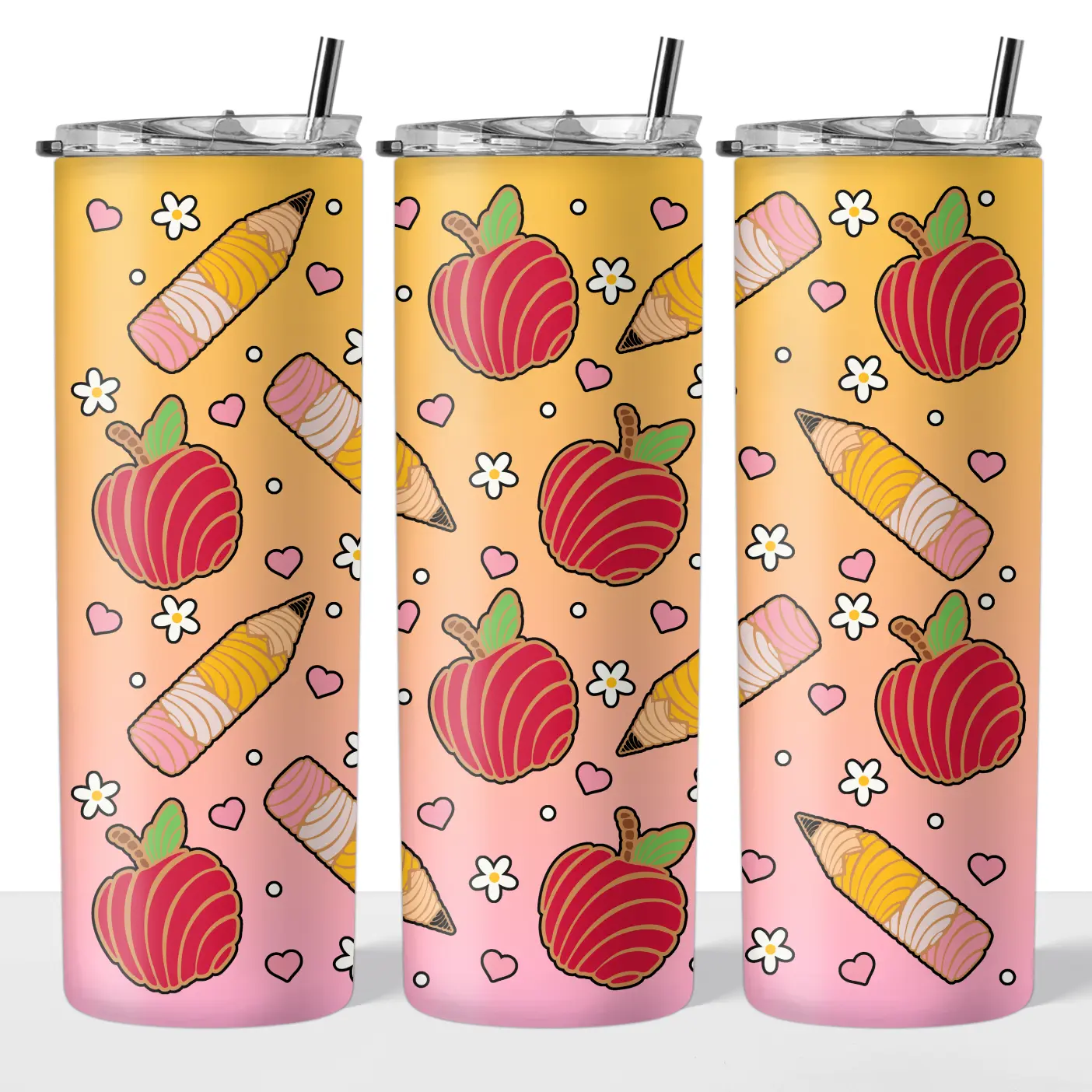 Teacher Conchitas 20oz Steel Insulated Tumbler with Clear Lid and Reusable Straw - Flasks, Drinkware