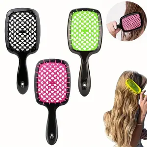 Hollow Out Hairdressing Comb Anti-Static Detangling Hair Brush Scalp Massage Hair Brush for All Hair Types Scalp Massage Comb for Home Travel