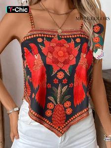 Women's Floral Print Cami Top, Boho Sleeveless Top for Summer, Ladies Clothes for Daily Wear