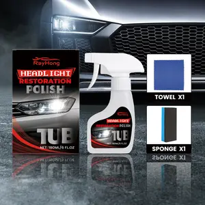 Automotive Headlamp Restoration Fluid Kit, 2025 New Headlight Restoration Kit, Multifunctional Car Headlight Cleaner, Headlight Restoration Spray for All Vehicle Types, Headlight Polishing Agent (1 Set)