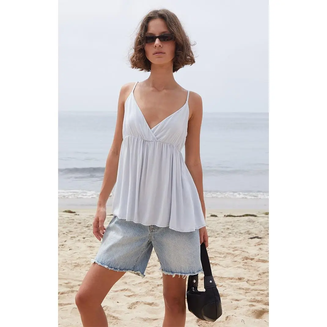 John Galt Women's Light Blue Edith Tank Top