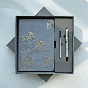 Chinsikol Chinese Style Notebook Set, Notebook Journal, Includes Notebook, Signature Pen, Replacement Pencils, Perfect for Office Notes, Meeting Records, Learning