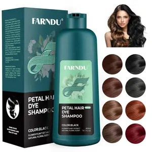 FARNDU Upgrade 4 In 1 Petal Hair Dye Shampoo, 10 Mins Hair Dye, Covering Grey Hair, Various Color Available, Organic Haircare (400 mL) Conditioner Plant