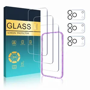 3 Pack Screen Protector + 3 Lens Protectors for iPhone 17 Pro Max(6.9”) – With Camera Cover & Frame | Bubble-Free & Case Friendly![Not for iPhone 17/17 Pro/iPhone Air]