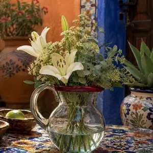 1.5liter mexican glass jar: Handmade glass pitcher
