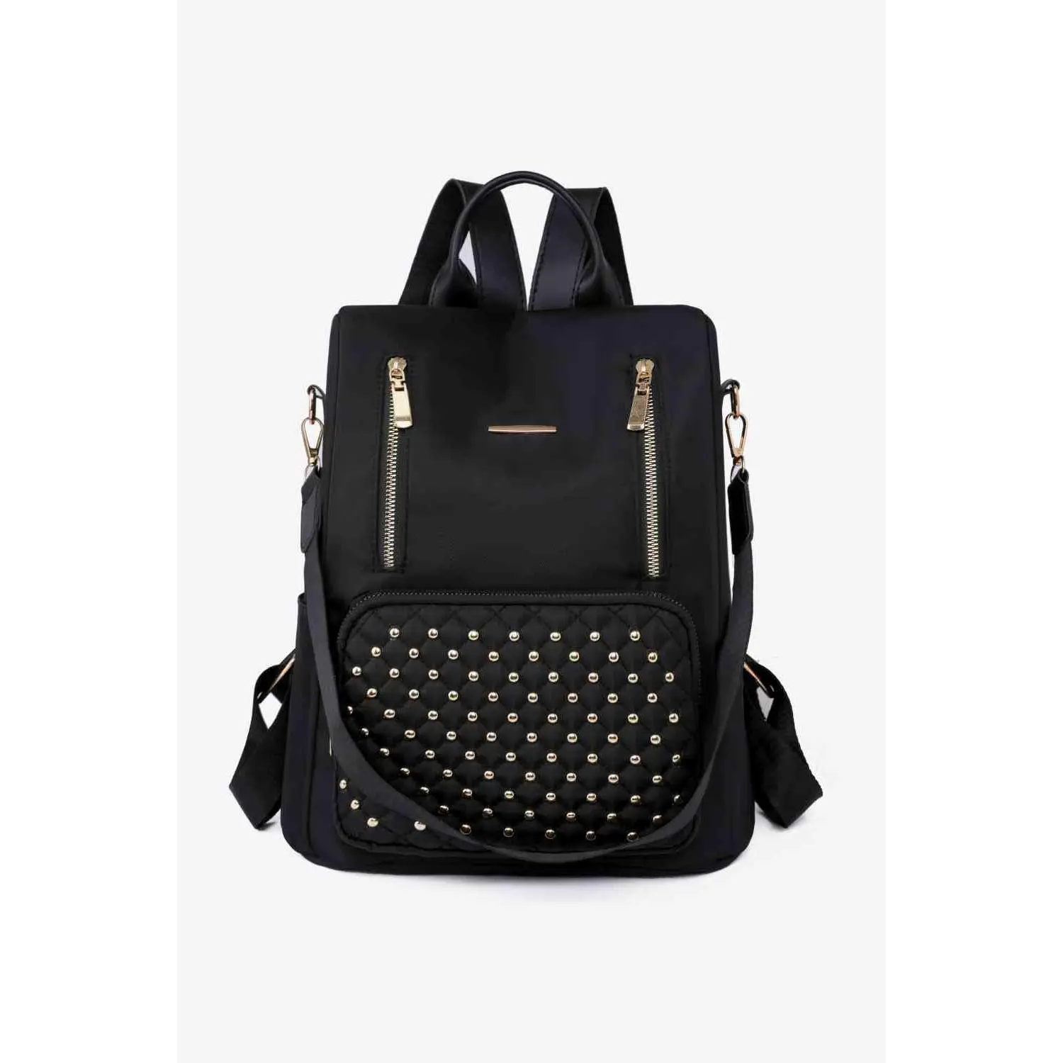 Zipper Pocket Beaded Backpack