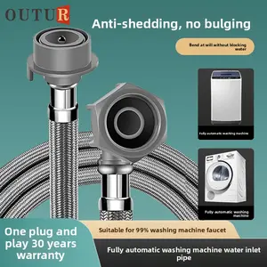 Universal Washing Machine Water Inlet Hose Extension Pipe for Top Load Front Load Semi Automatic Washers with Adapter Connector