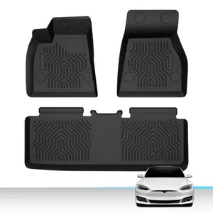 TPE Car Floor Mats Rubber Liners Fit For 2015-2020 Model S,All Weather Floor Mats Rubber Liners,Waterproof Anti-slip Durable Floor Mats Upgraded Version