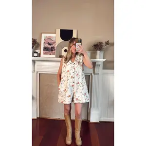 Vintage Floral Button Down Romper