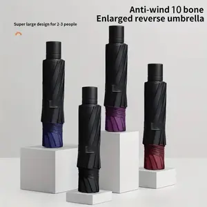130cm Extra Large Folding Umbrella, Windproof Travel, Solid Color Canopy, Outdoor Sunshade, UV Protection, Automatic Umbrella, Portable Rain Umbrella, Lightweight Umbrella