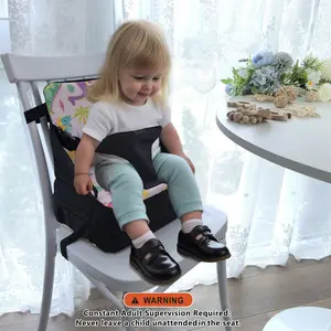 Toddler Booster Seat Pad for Dining Table and Kitchen Chair, Portable Adjustable Safety Belt, Suitable for Kids Under 15kg/33lbs
