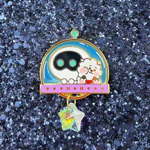 [Twinkie.Tokyo] Wootteo Enamel Pin - Echo Happy RJ Clear Astronaut with Star Charm