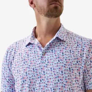 Master PGA Fashion Top 2026 Performance Polo - Texas - Light Blue - Old Glory American flag