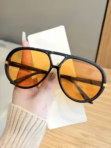 Unisex Y2K Fashion Oversized Glasses, Square Eyewear, Retro Chic Streetwear Accessory, Street Style Shades, Durable Plastic Frame, Perfect for Parties & Beach Holidays