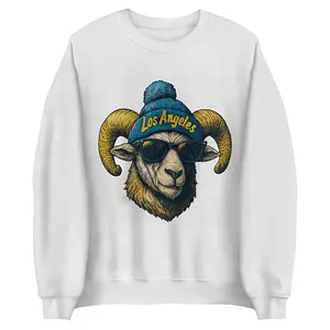 Los Angeles Rams Mascot Sweatshirt - Vintage 90s Style Ram Football Crewneck - Funny LA Fan Gift - Rams Sweater
