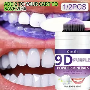 9D Purple Teeth Whitening Powder — Infused with Hydroxyapatite and Natural Botanical Extracts for Natural Remineralization | Deep Cleaning & Polishing | Brightens & Beautifies Teeth | Repairs Enamel & Effectively Removes Stains | Instantly Freshens Breath