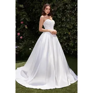 Cinderella Divine -CDS512W Strapless Satin Ball Gown