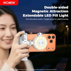 Zoomable Magnetic Selfie Stick WONEW Z3, Mini Palm Grip & 360° Tripod Stand, Adjustable Focus Phone Holder, Lightweight for Outdoor Travel
