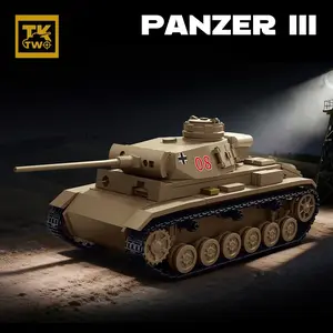 High-Detail Design Type 3 Panzer III Tank Building Block Model, a premium World War II military building block collectible, suitable for military block enthusiasts, made with high-quality ABS material, Creative Building Blocks