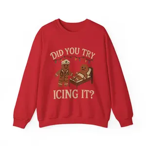 Did You Try Icing It Gingerbread Couple Sweatshirt | Funny Christmas Holiday