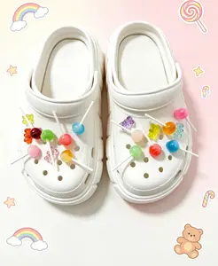Summer Dopamine 3D Realistic Lollipop Shoe Charms, Cute Candy Bear DIY Decorations for Crocs Clogs, Sweet Colorful Footwear Accessories, Ideal Party Favor Gifts for Girls