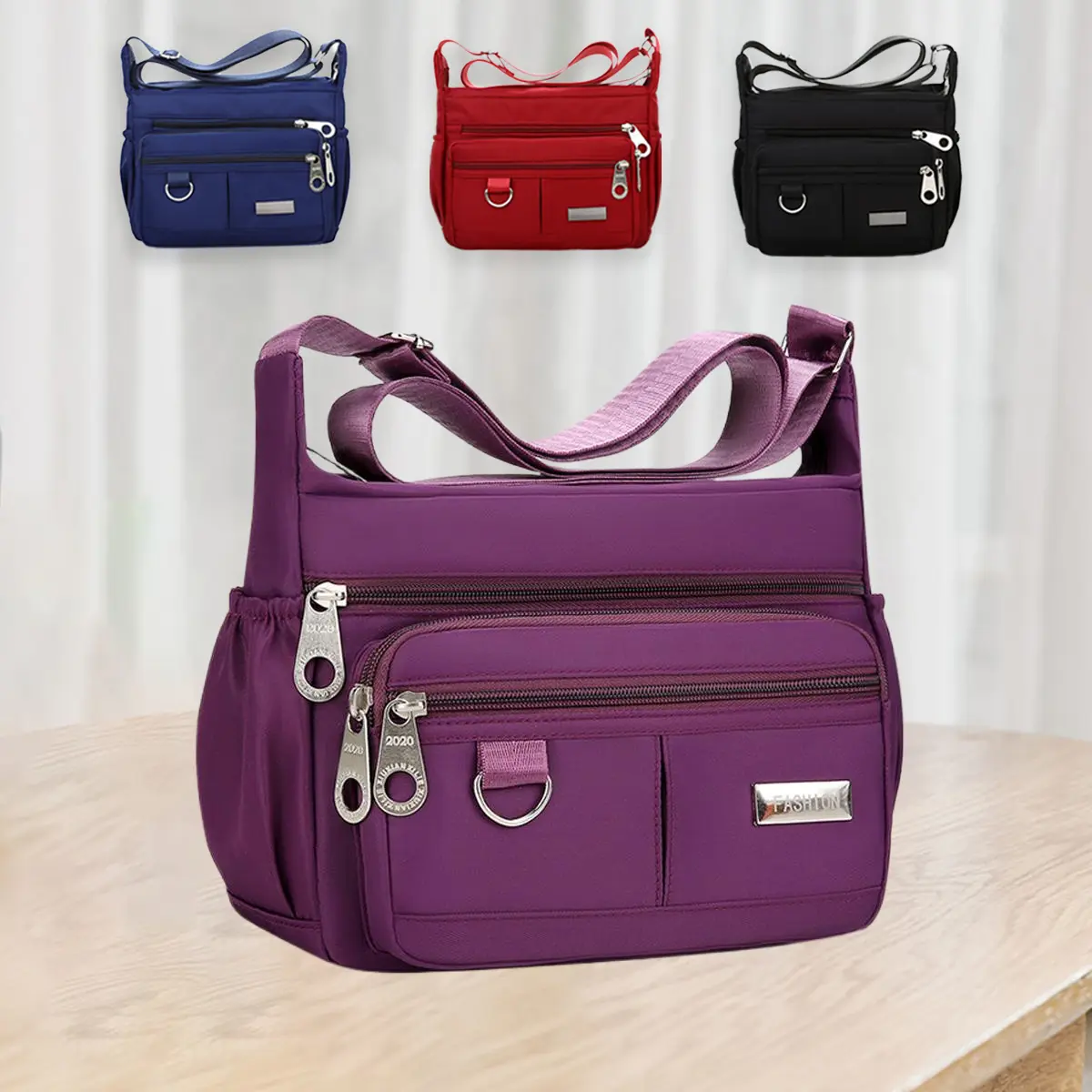 Women's Medium Adjustable Strap Fashionable Crossbody Shoulder Handbag - Zip Closure, Multi-Pockets, Adjustable Crossbody Purses, Casual Messenger Bags, Ideal for Christmas Gifts