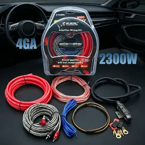 Complete 4GA Car Audio Amp Kit, 2300W Subwoofer Wiring System for Amplifier Installation Upgrade
