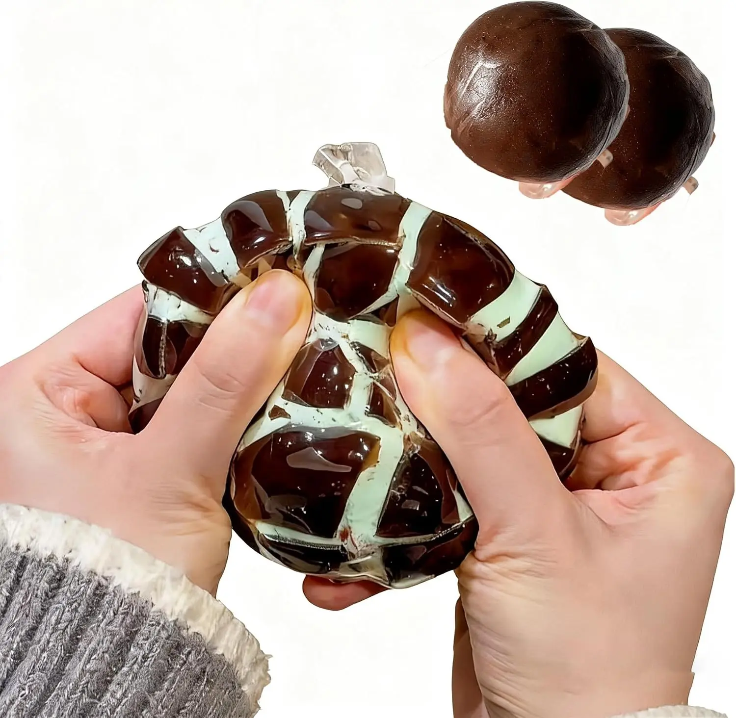 Crunchy Squishy Stress Ball - Chocolate-Molded Sensory Toy, 1PC Novelty Slime & Squishy Toy for Stress Relief
