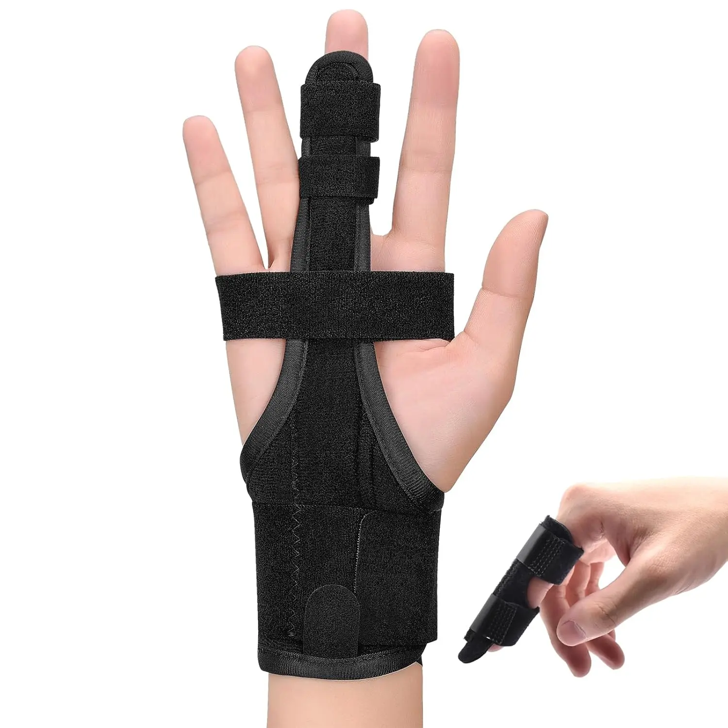 Trigger Finger Splint - Hand and Wrist Brace Support for Sprains, Pain Relief, Arthritis, Tendonitis, Fractured Finger - Adjustable Locking Straightener Healthcare Tool