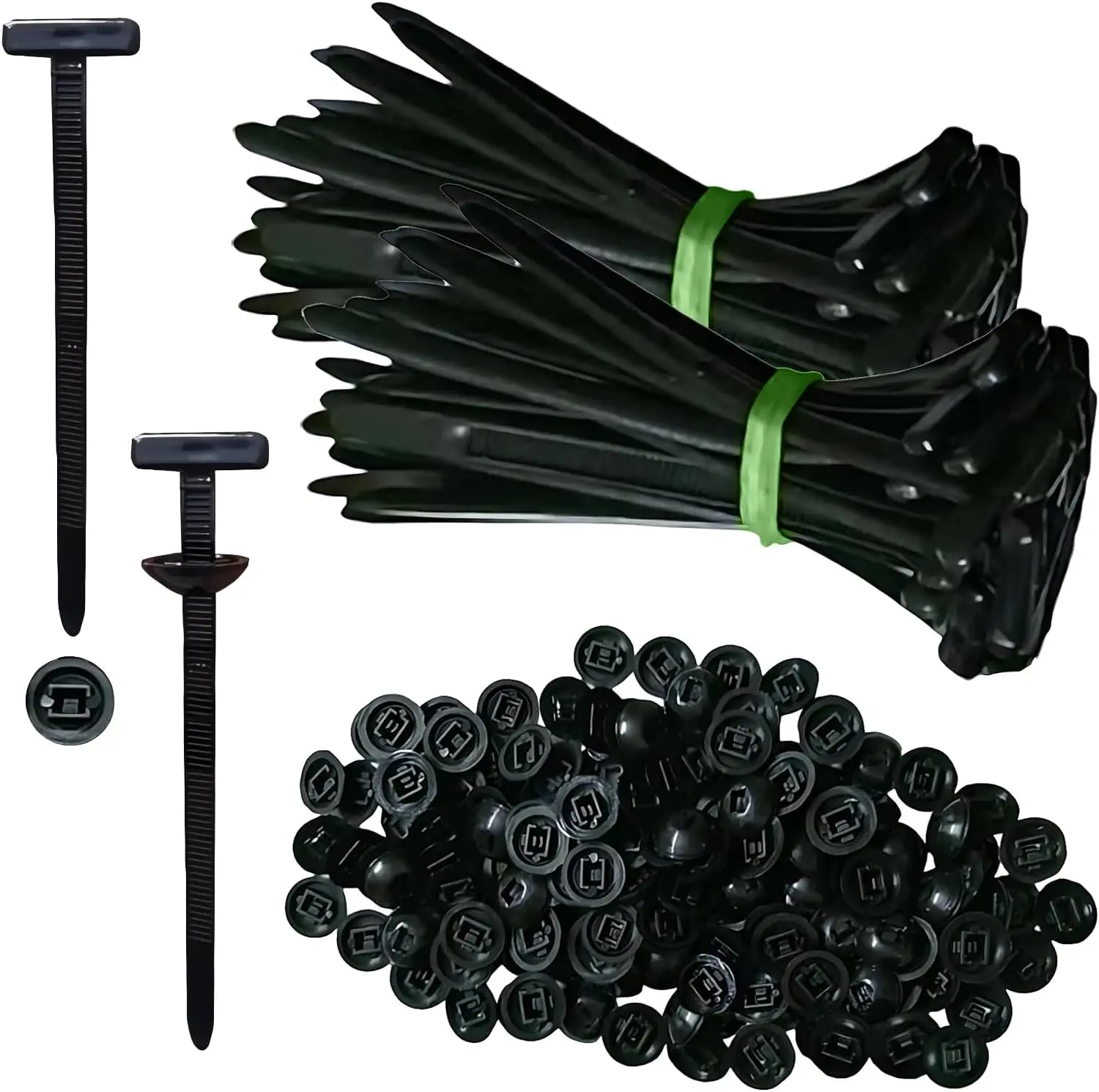 100Pcs Nylon Universal Cable Tie Buckle, Heavy Duty Self-Locking Nylon Zip Ties Holder, Multipurpose Plastic Cable Ties Tool for Car Daily Repair