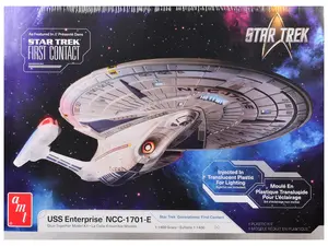 Skill 2 U.S.S. Enterprise NCC-1701-E Space Ship "Star Trek: First Contact" (1996) Movie 1/1400 Scale Plastic Model Kit by AMT