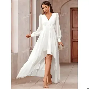 Shower Bridal Dress Reception Sleeve Long Women Fashionable Wedding White Elegant