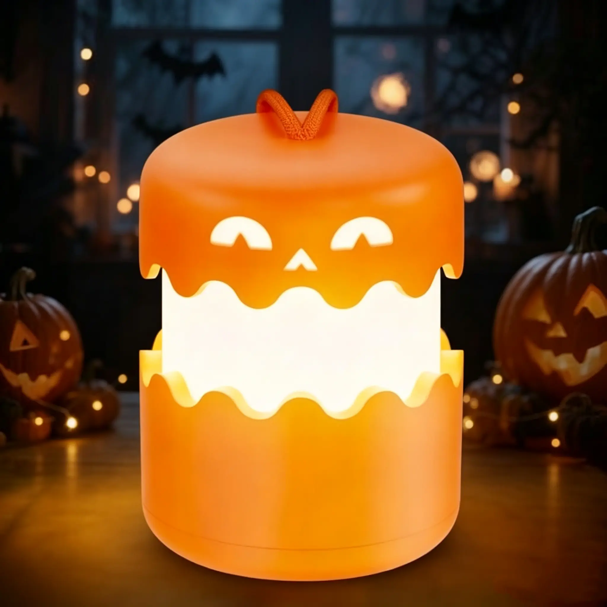 FUDUOO Halloween Pumpkin Lantern, Collapsible Jack O Lantern , Pumpkins with Lanyard, Halloween Party Favors, Light up Pumpkin Outdoor for Halloween Party Decoration