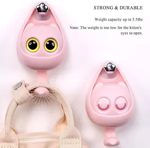 Cute Blinking Cat Hook for Kitchen and Home Deco Organiser Smooth Gift Household Lightweight Hangable Hangers Light Wall Mounted Storage Room Organization Products