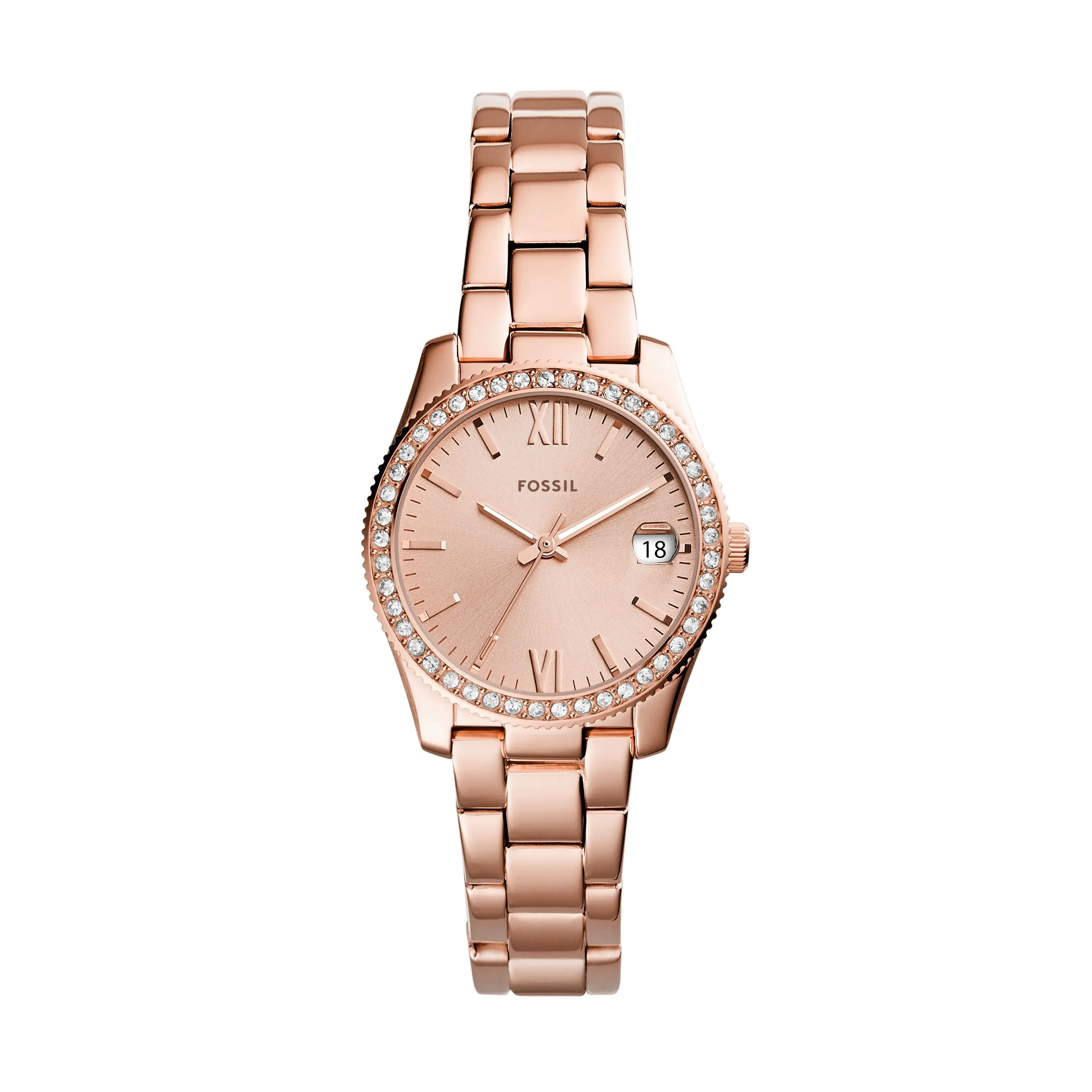 Fossil Women's Scarlette 33mm Three-Hand, Rose Gold-Tone Stainless Steel Watch