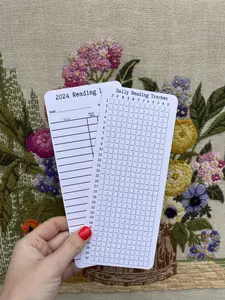 2024 Daily Reading Tracker, Reading Log Bookmark, Library Card Bookmark, 3 Pack Bookmark, Vintage Library Card, Book Club