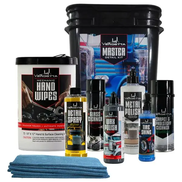 Vendetta Detailer Bucket - Complete Top-To-Bottom Vehicle Cleaning Solution with Car Spray Cleaner, Interior Detailing Kit, Car Detailing Products for Cleaning Tasks