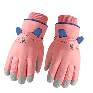 Fridja Winter Gloves for Kids Boys Girls Snow Windproof Mittens Outdoor Sports Skiing 6-12 Years Old Polyester Material Warm Gloves for Toddlers
