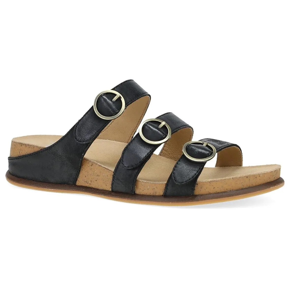 Dansko Campbell Black Burnished Nappa Leather Sandal Dansko Campbell Black Burnished Nappa Leather Sandal