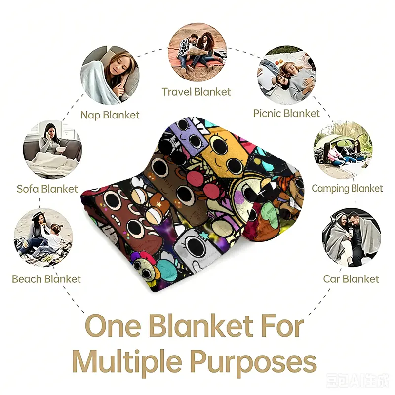 Dandy's World All Characters Throw Blanket, Soft Fleece - TikTok Shop